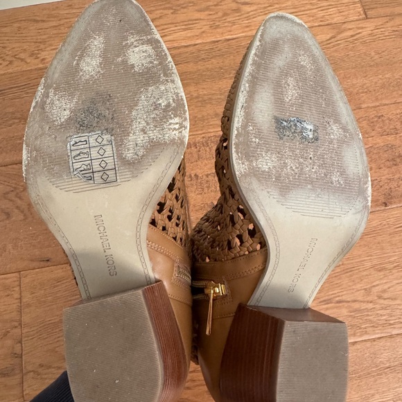 Michael Kors Tan Woven Ankle Booties - Picture 4 of 6
